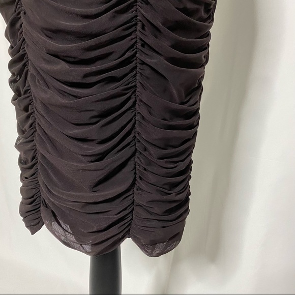 Tadashi Shoji Brown Ruched Sleeveless Dress - Picture 3 of 14